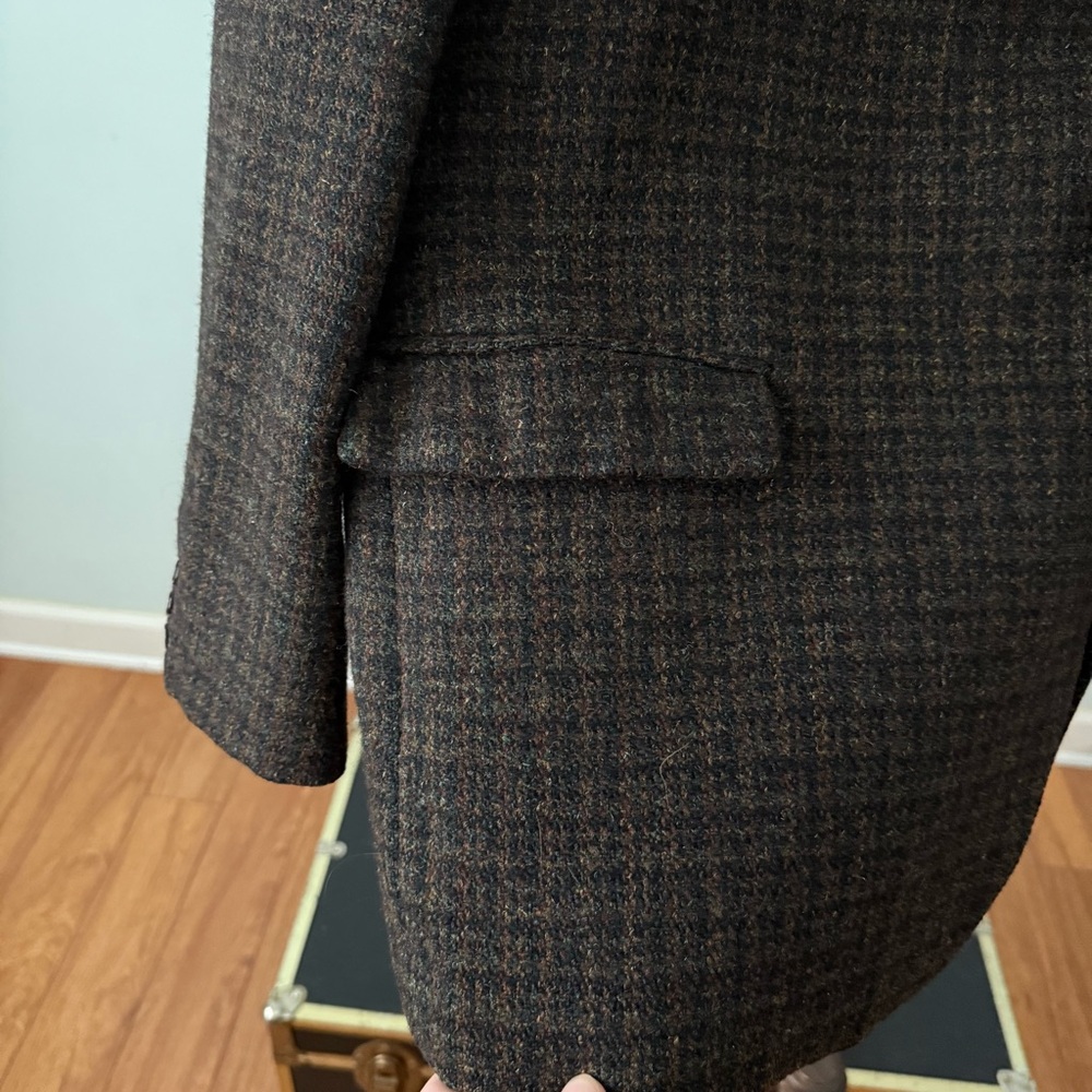 Vintage 1960s Burton Tailored Harris Tweed Blazer Jacket Pure Scottish Wool XL - Picture 6 of 16